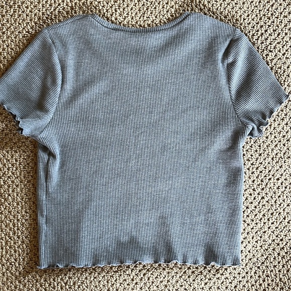 Wild fable waffle knit lettuce edge baby tee top - Picture 4 of 4